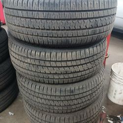 275/55R20 Bridgestone Dueller Alenza Tires (5) Semi New 