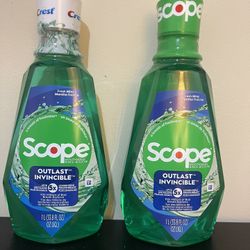2pack Scope Mouthwash, Outlast, Long Lasting Freshness, Kills Millions of Bad Breath Germs, Fresh Mint, 1L