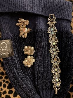 Costume Clip On Earrings And A Bracket