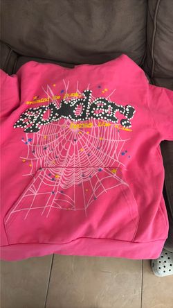Pink spider hoodie size large