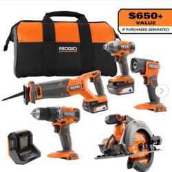18V Cordless 5-Tool Combo Kit with (2) 4.0 Ah Batteries, Charger, Tool Bag, and Accessories