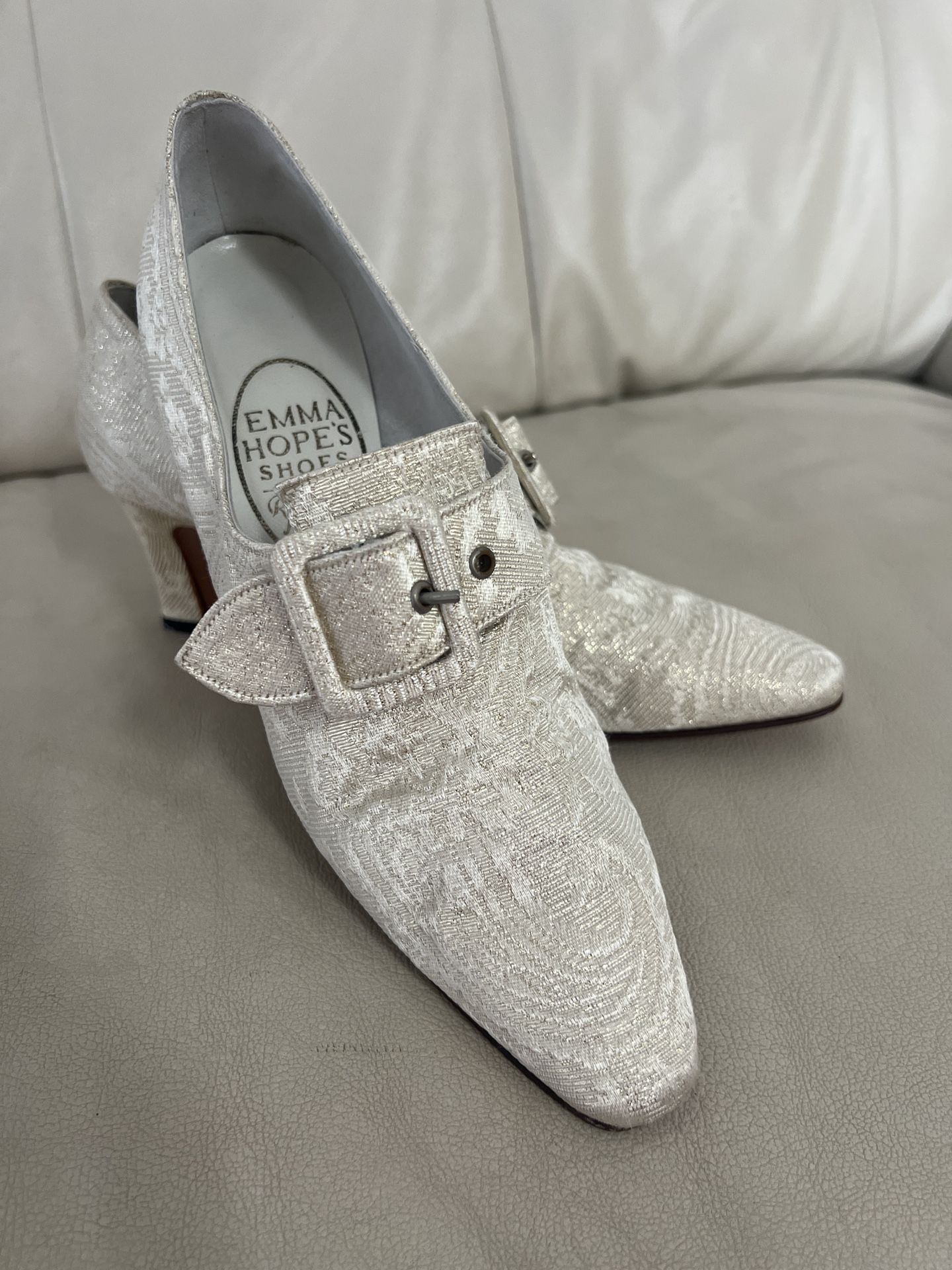 Emma Hope Heels Wedding Shoes, Hand Made, Perfect Condition. Size 37, USA 6.5