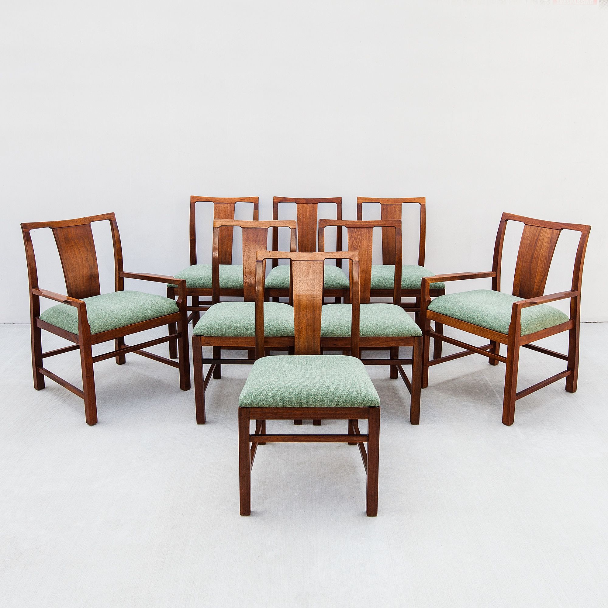 Solid Walnut Mid Century Modern Dining Chairs by Hibriten