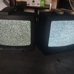 2 Small Retro Color Televisions Gaming