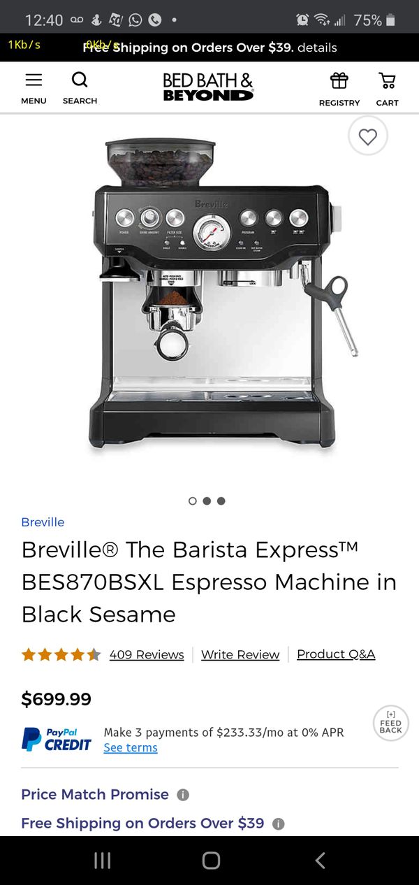 Breville The Barista Express™ BES870BSXL Espresso Machine for Sale in Brooklyn, NY - OfferUp
