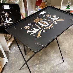 MCM Black Metal Tole TV Tray