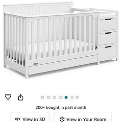 Graco Hadley 5-in-1 Convertible Crib and Changer with Drawer (White)