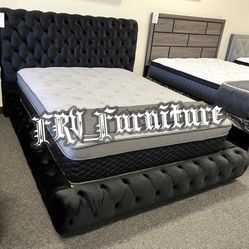 New Queen Bed Frame With Mattress 