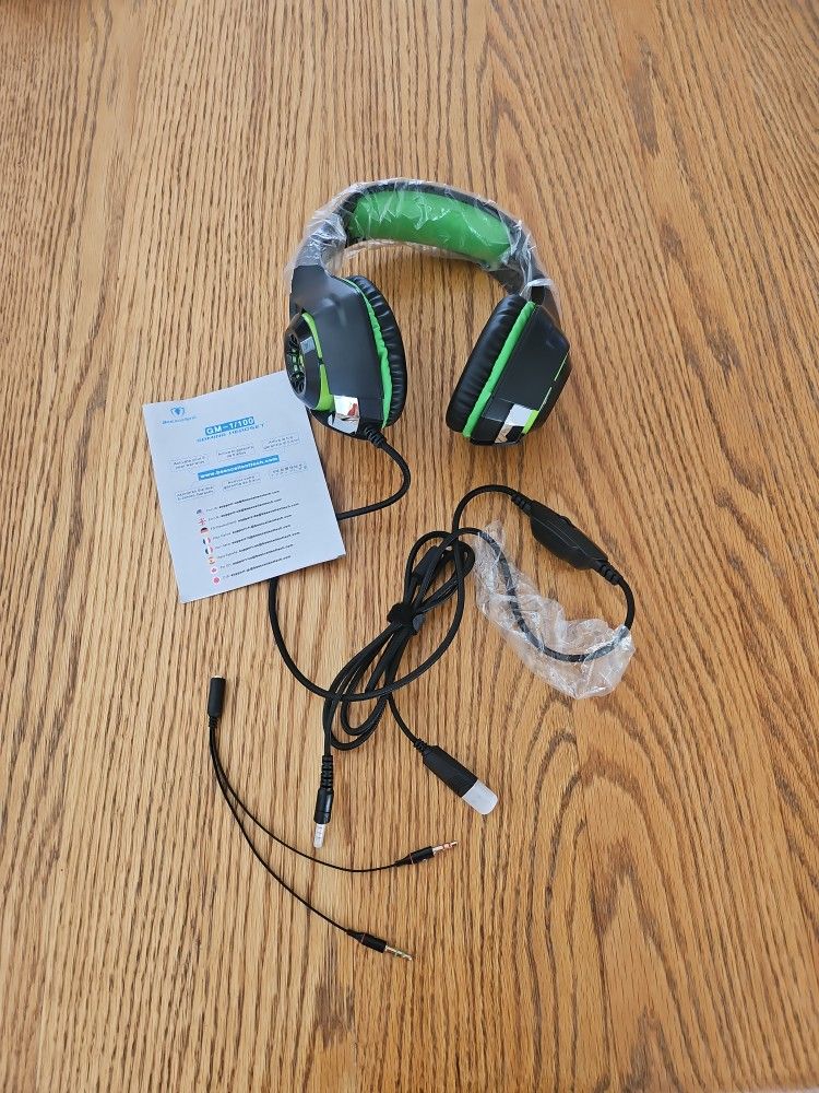 Green Gaming Wired Headset