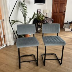 Light Blue Metal Counter Stools 