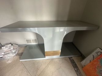 Postmodern-style T-shaped lacquer console table,