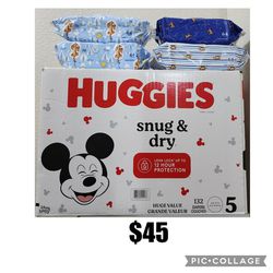 Huggies Size 5 And 4 Wipes