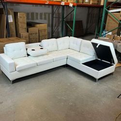 Brand New Leather Sectional Sofa / Sofa Cama Seccional Nuevo a Estrenar...Fast Delivery 🚚 