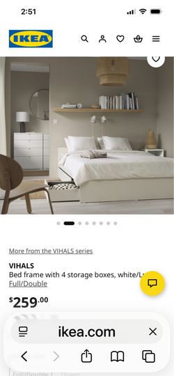 Full IKEA bed frame white