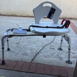 Medical Transfer Bench With Sliding Seat And Fold Up Legs