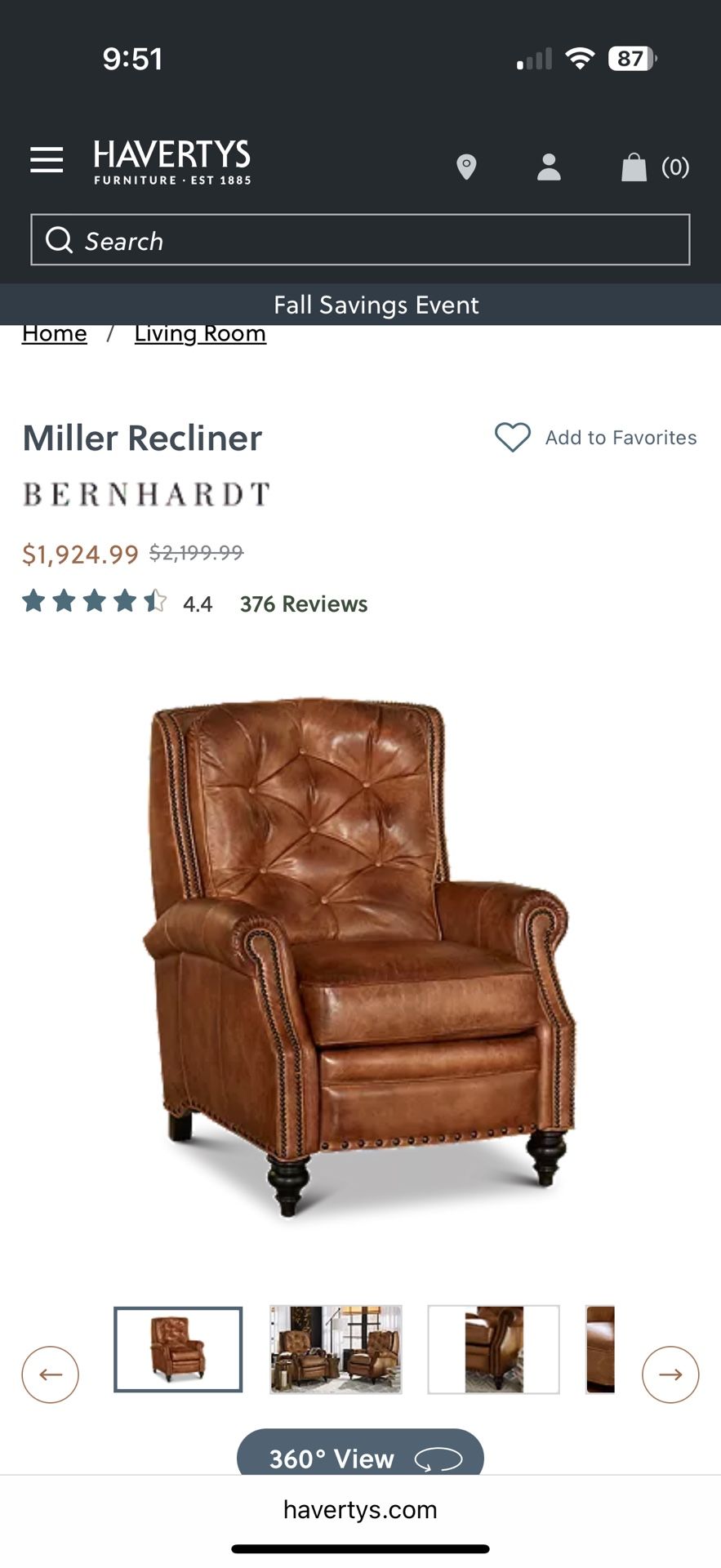 Miller Recliner From The Bernhardt Collection