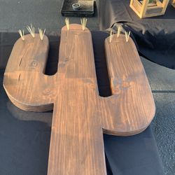 Wood Cactus Shape Cheese Board