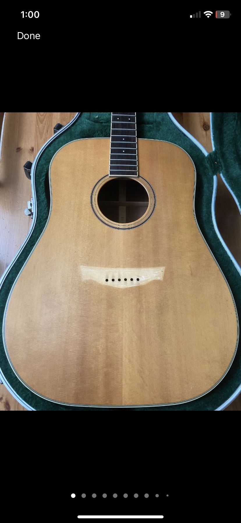 Parkwood PW310M Solid Wood Dreadnaught Acoustic Guitar, Needs New Bridge