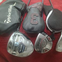 Complete 11 Club Ping/TaylorMade  Golf Club Set w Ping Cart Bag