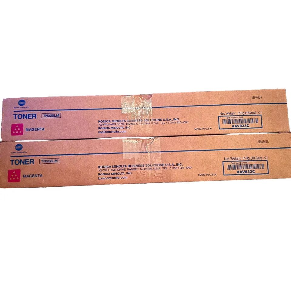 Genuine Konica Minolta TN 328 LM Magenta Toner (AAV833C) ***LOT OF 2***