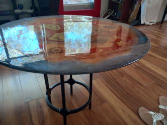 Handcrafted resin coffee table