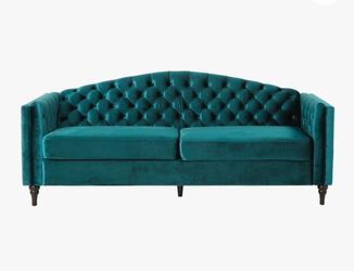 Teal Tufted Sofa