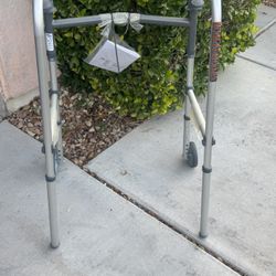 Guardian two button folding walker with 5 inch wheels adult
