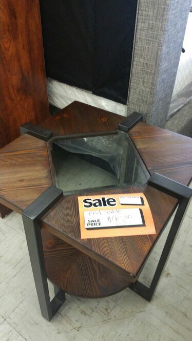 Solid Wood End Table Top Grain Feel NEW High End