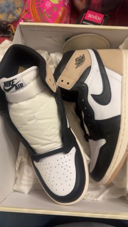 Women's size 8 Air Jordan’s 1 retro high og black/legend md. brown-white