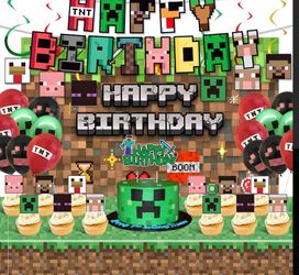 Minecraft Birthday them party decor