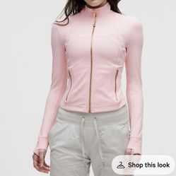 Authentic Lululemon Define Jacket In Blush Quartz & Pink Organza 