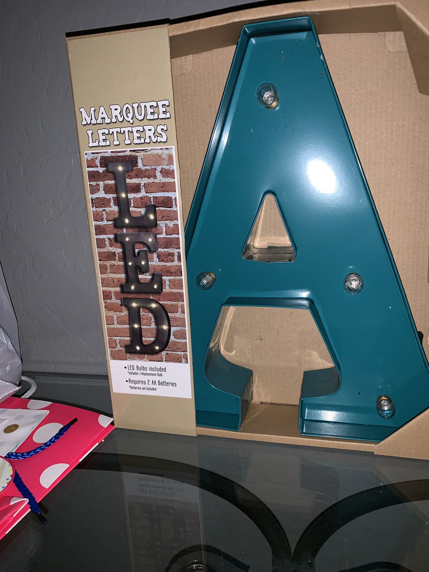 Light up letters A and J new in box never used