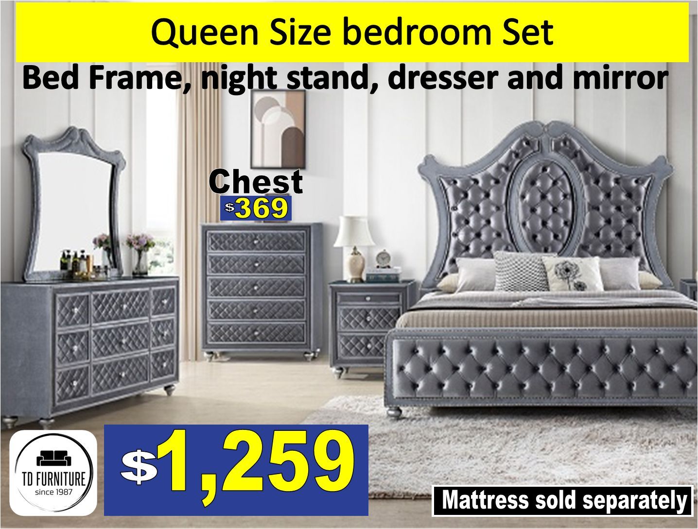 4 Pcs Bedroom Set