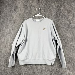 Fila Men’s Crewneck Sweatshirt Light Gray Size XL Minimalist Logo Pullover