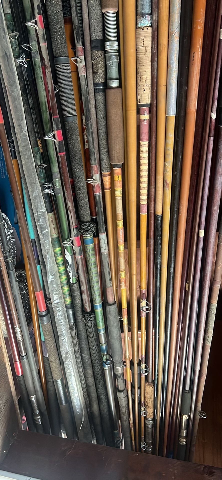 Big Lot Of old Glass Old School Fishing Rods Saltwater