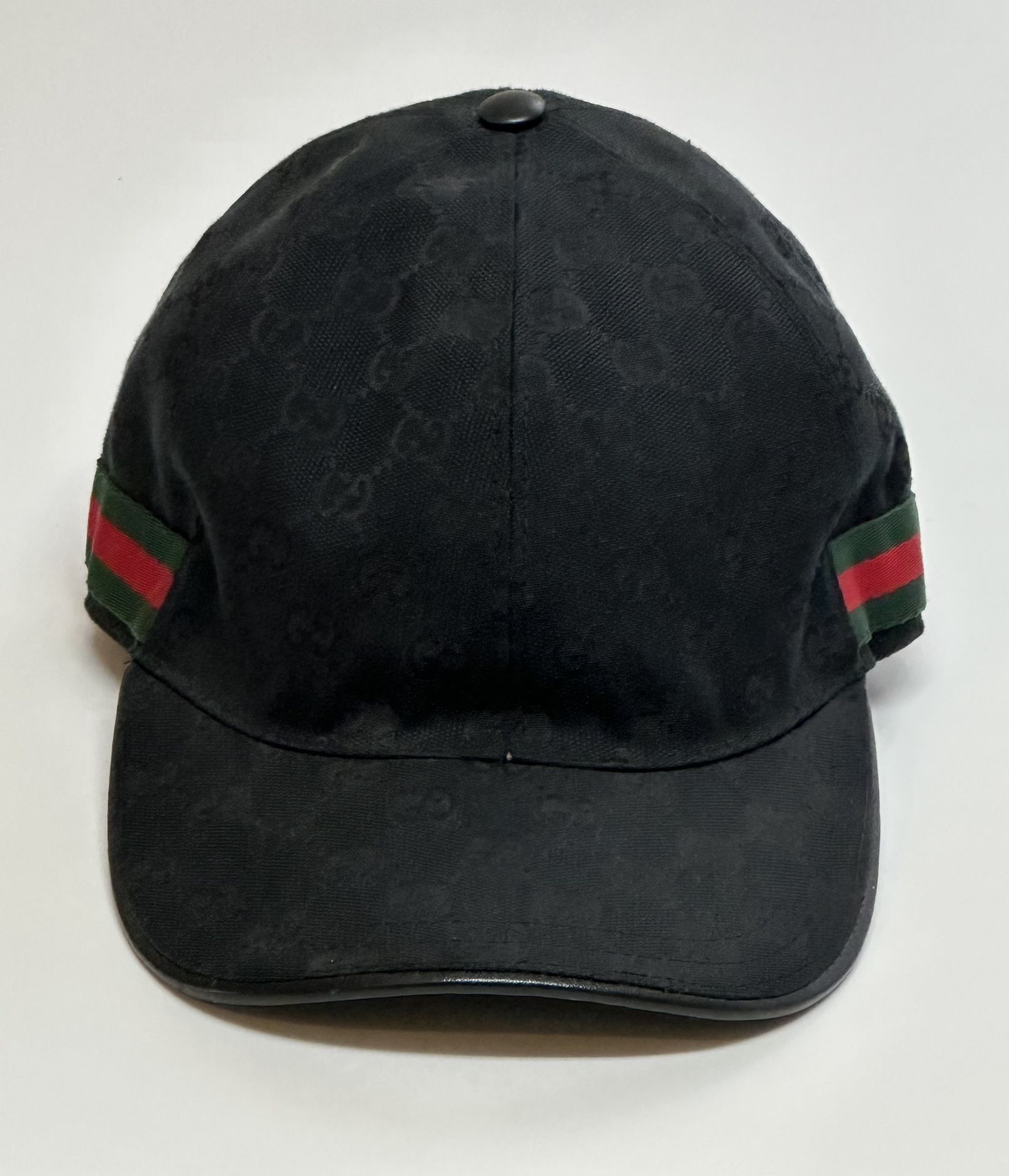 Original Gucci Men’s Canvas Hat With Web|XXL Strap Back Adjustable Cap|Black