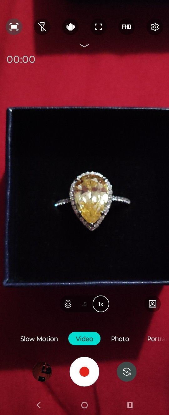 Yellow Pear Shaped Cubic Zirconia Sterling Silver Ring
