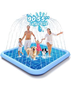 EPN Splash Pad for Dogs & Kids, Extra Large Sprinkler Mat, 127 × 90.5 Inch Thick Outdoor Water Play Mat for Kids Ages 4-8 and Pets, Large Sprinkler Pa