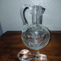 Antique Engraved Spirit Flagon Decanter