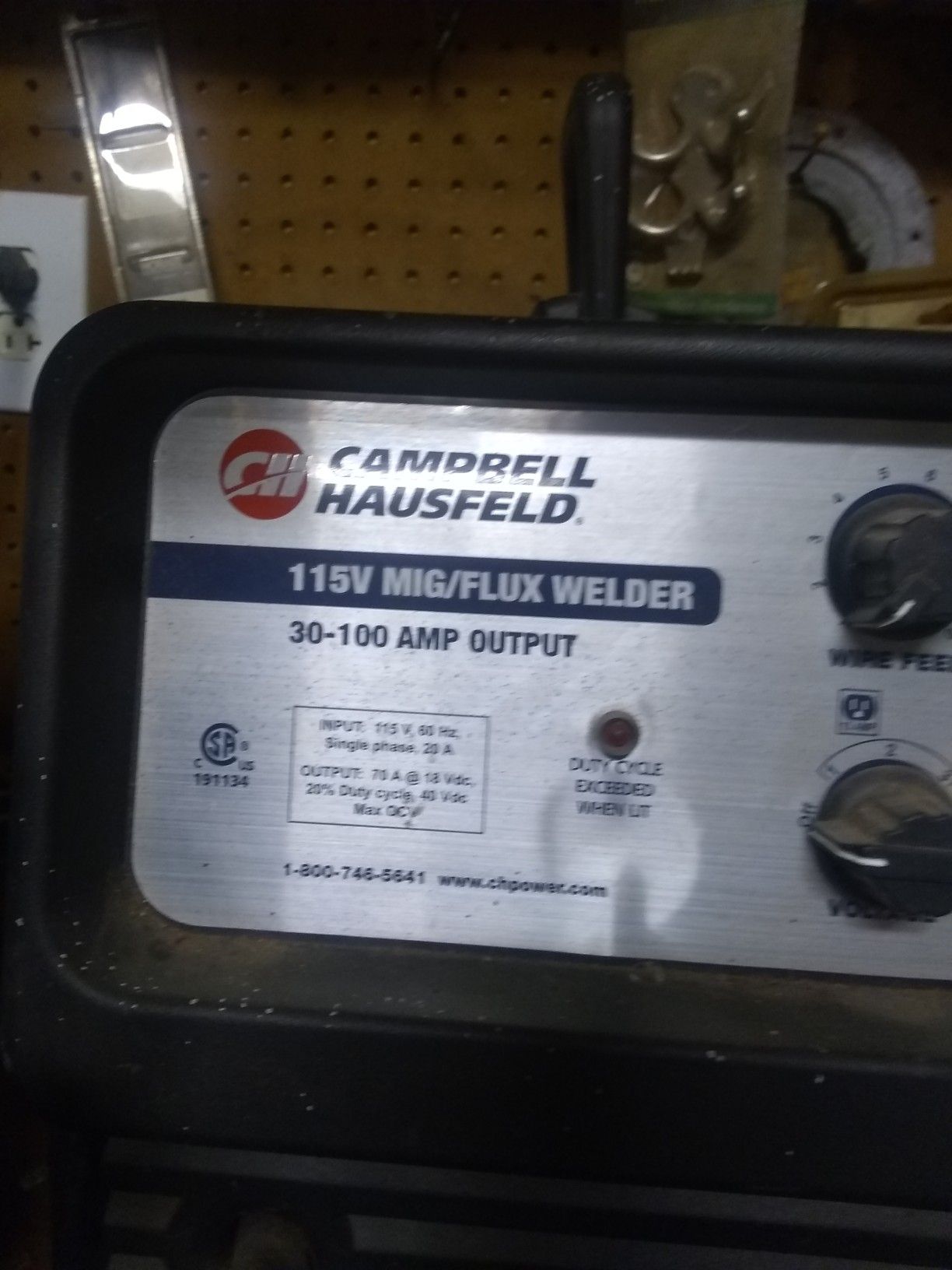 Campbell hausfeld welder 115v flux welder 30 100amp output