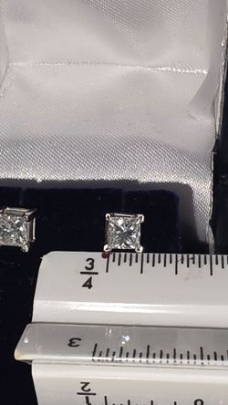 1.60 cttw real mined princess cut studs