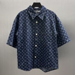 Loewe Vuitton Denim Jacquard Short Shirt