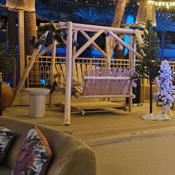 Cedar Log Double Lawn Glider