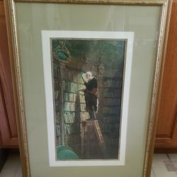 Man in Library Wall Art 31 1/2 x 22 1/2