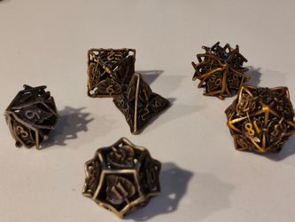 Metal Polyhedral Dice Set – Antique Bronze