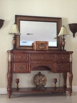 Console/Buffet Table with Marble Top