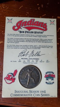Cleveland India Bob feller status coin
