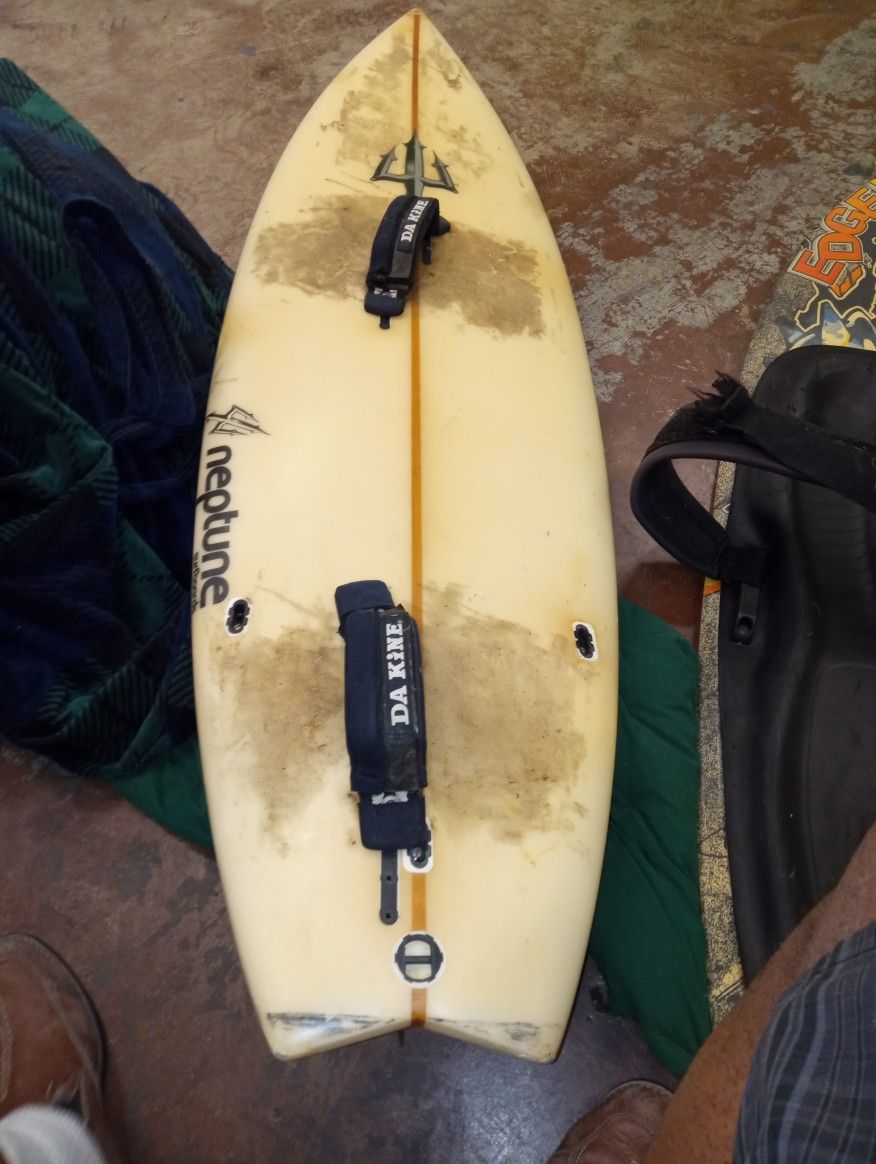 Vintage Neptune Surfboard With Fans