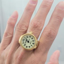 Gold Women's Men's Unisex Quartz Ring Watch Gift