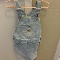 Jean Overall Dress With Heart Size 3T